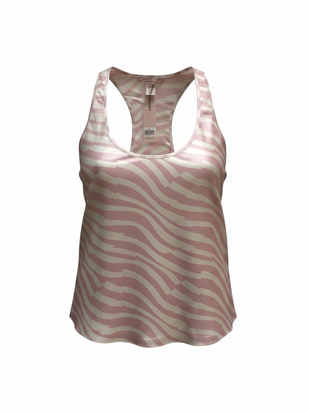 Victoria's Secret Pink and Cream Zebra Stripe Tank Top